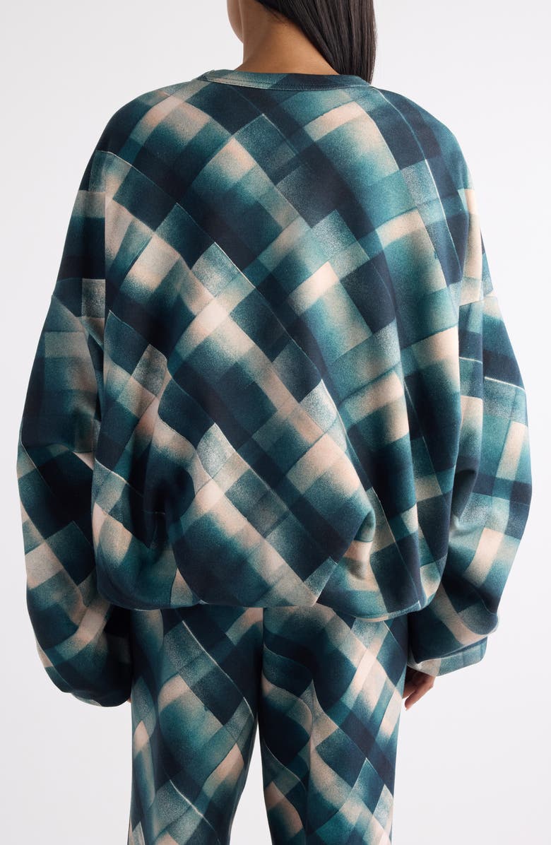 Dries Van Noten Hannett Spray Check Oversize Sweatshirt, Alternate, color, Bottle