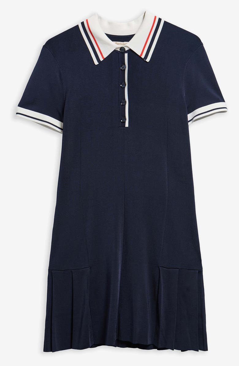 Barbour Hollington Knit Polo Minidress, Alternate, color, Navy