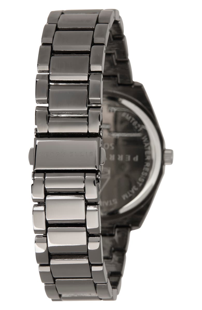 Perry Ellis Solar Powered 3-Hand Quartz Bracelet Strap Watch, 41mm, Alternate, color, Gunmetal