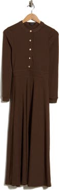 AREA STARS Ashton Button Front Midi Dress