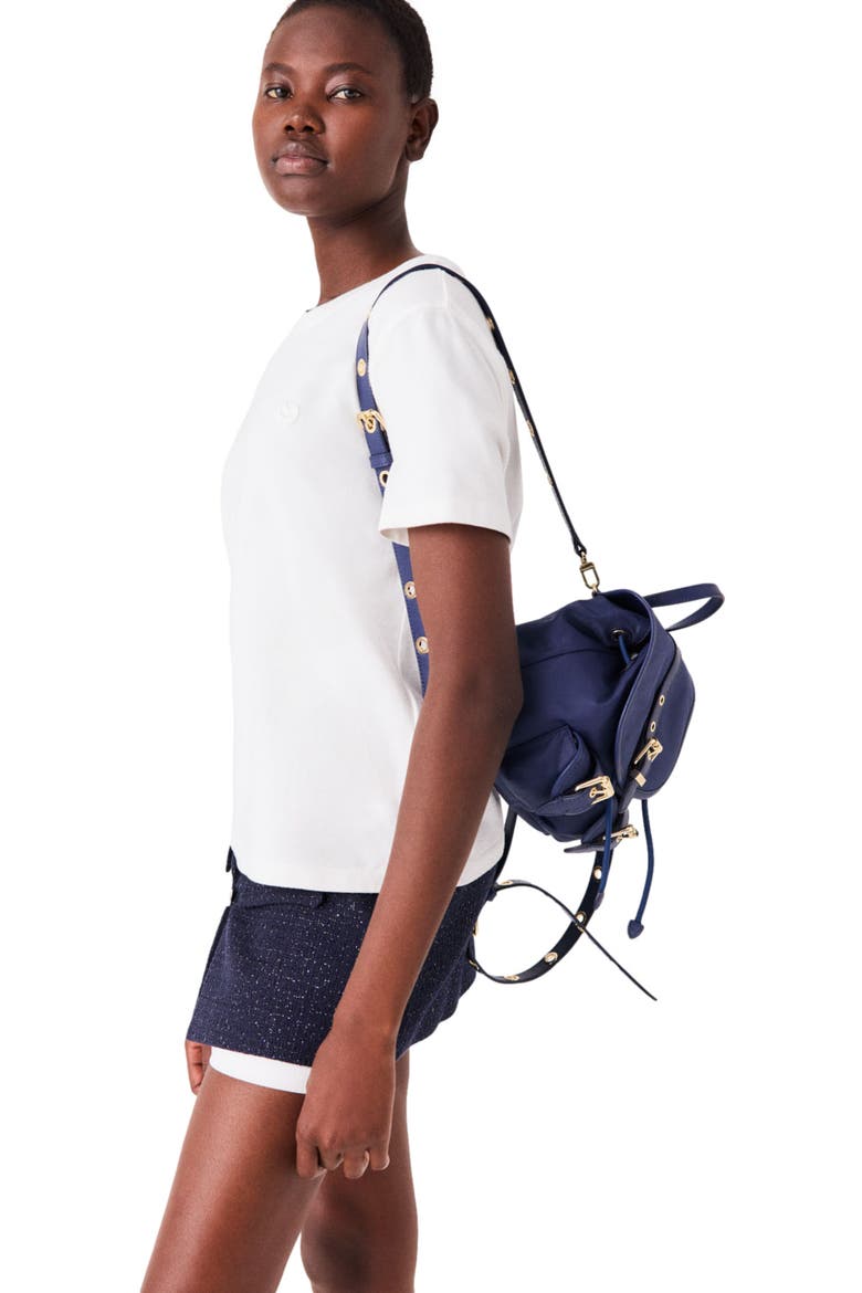 T-shirt with small embroidered logo, Alternate, color, White