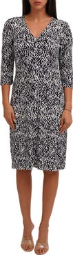 CYRUS Twist Front Rib Print Dress
