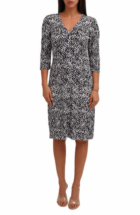 CYRUS Twist Front Rib Print Dress