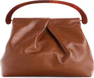 Dries Van Noten Pleated Leather Top Handle Bag