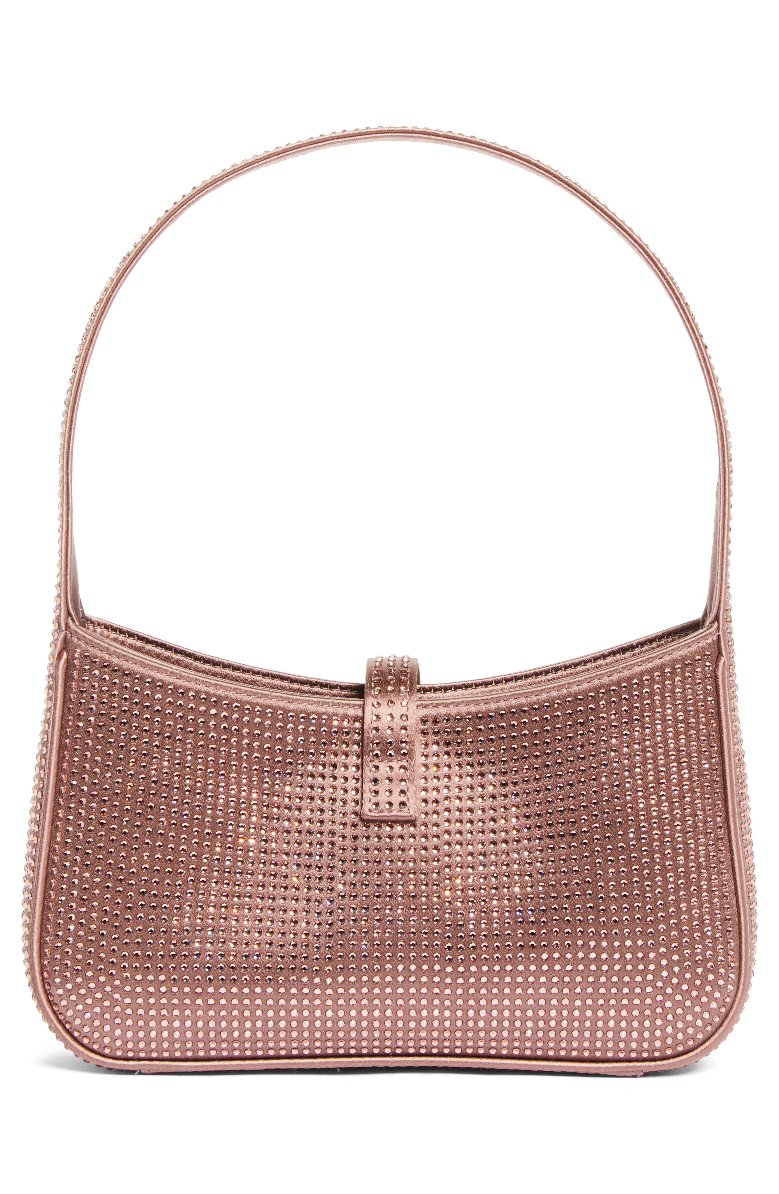 Saint Laurent Le Mini Embellished Leather Hobo Bag, Alternate, color, Elderberry