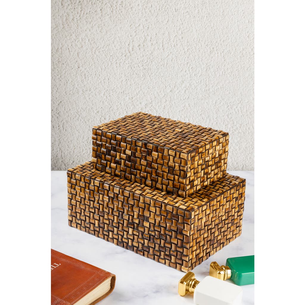Gauri Kohli Nomad Decorative Boxes In Brown