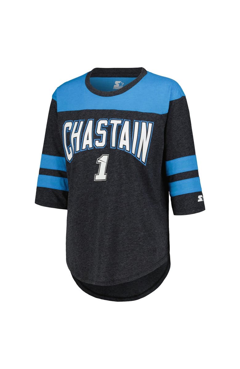 STARTER Women's Starter Black Ross Chastain Full Back Block 3/4-Sleeve Tri-Blend Top, Alternate, color, Black