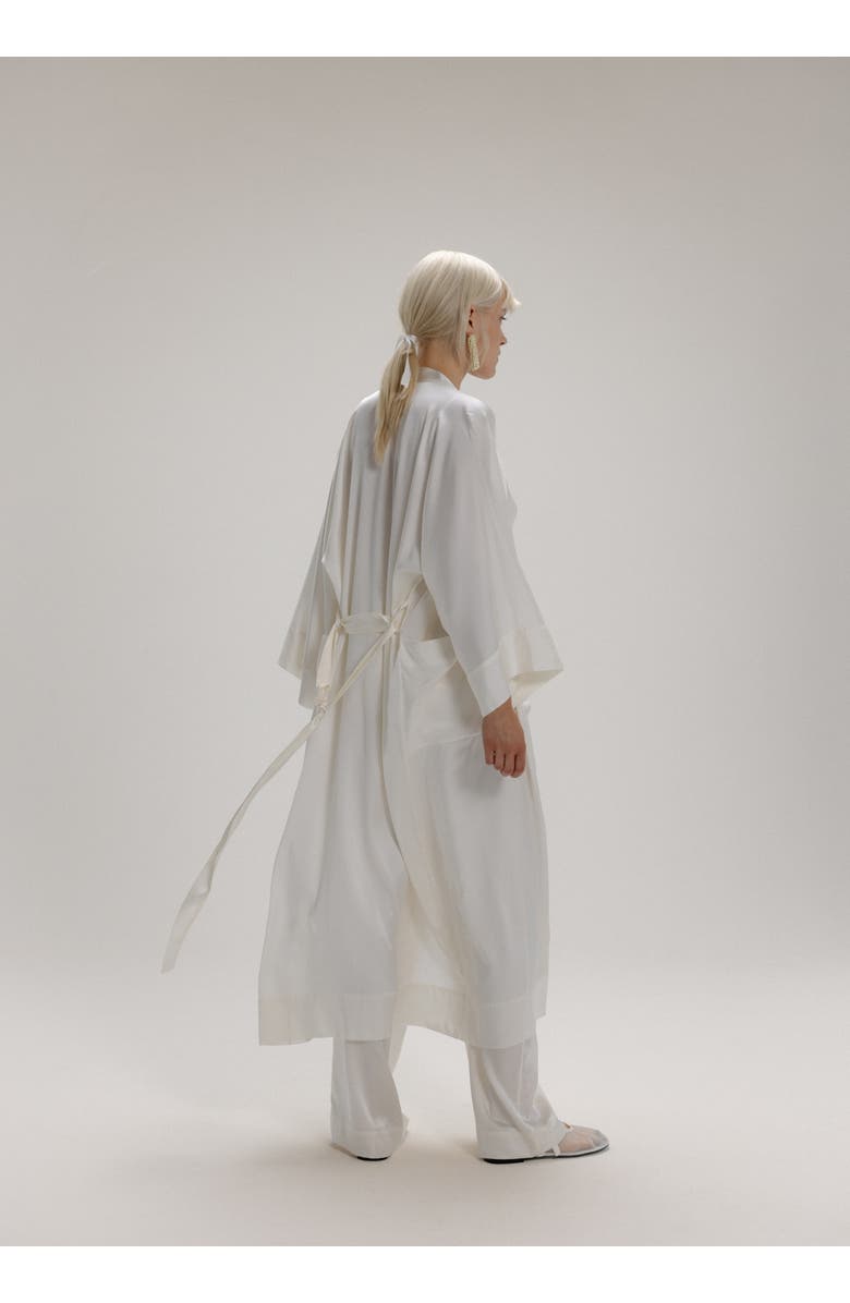 Alas Silk Kimono Robe, Alternate, color, Milk White