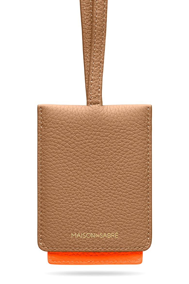 Leather ID Lanyard, Main, color, Manhattan Sandstone