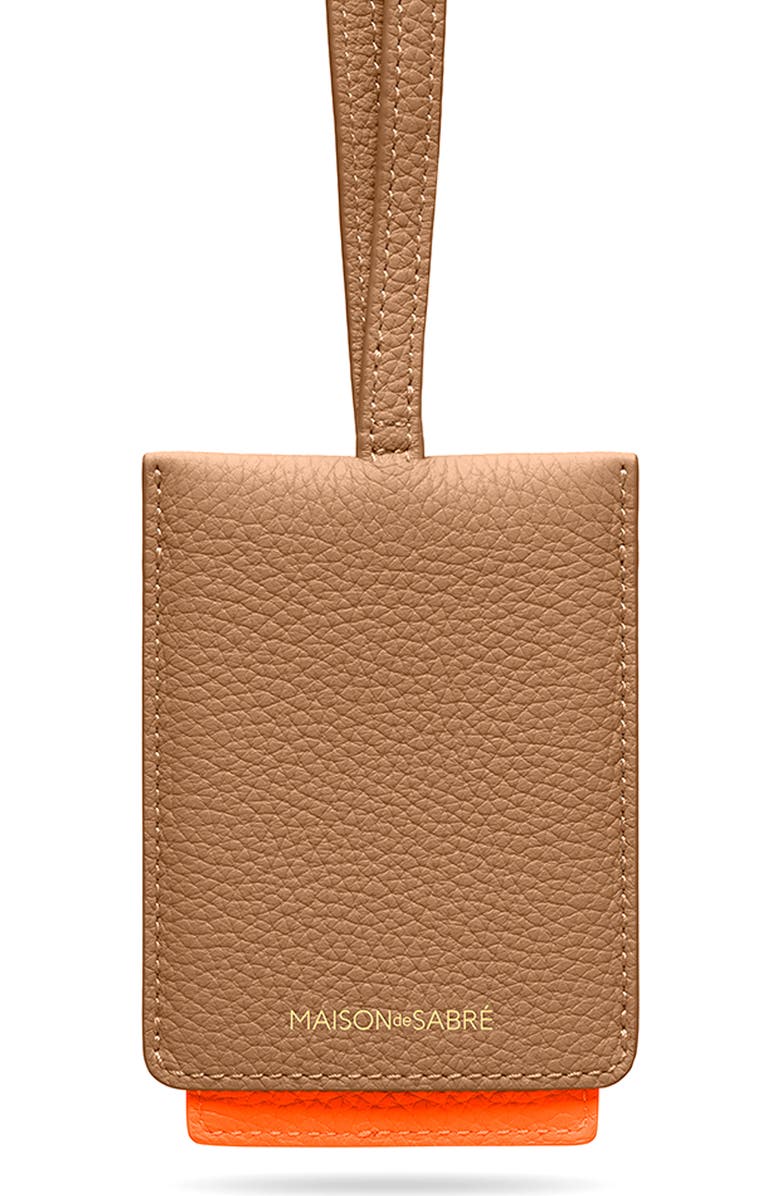 MAISON de SABRÉ Leather ID Lanyard, Main, color, Manhattan Sandstone