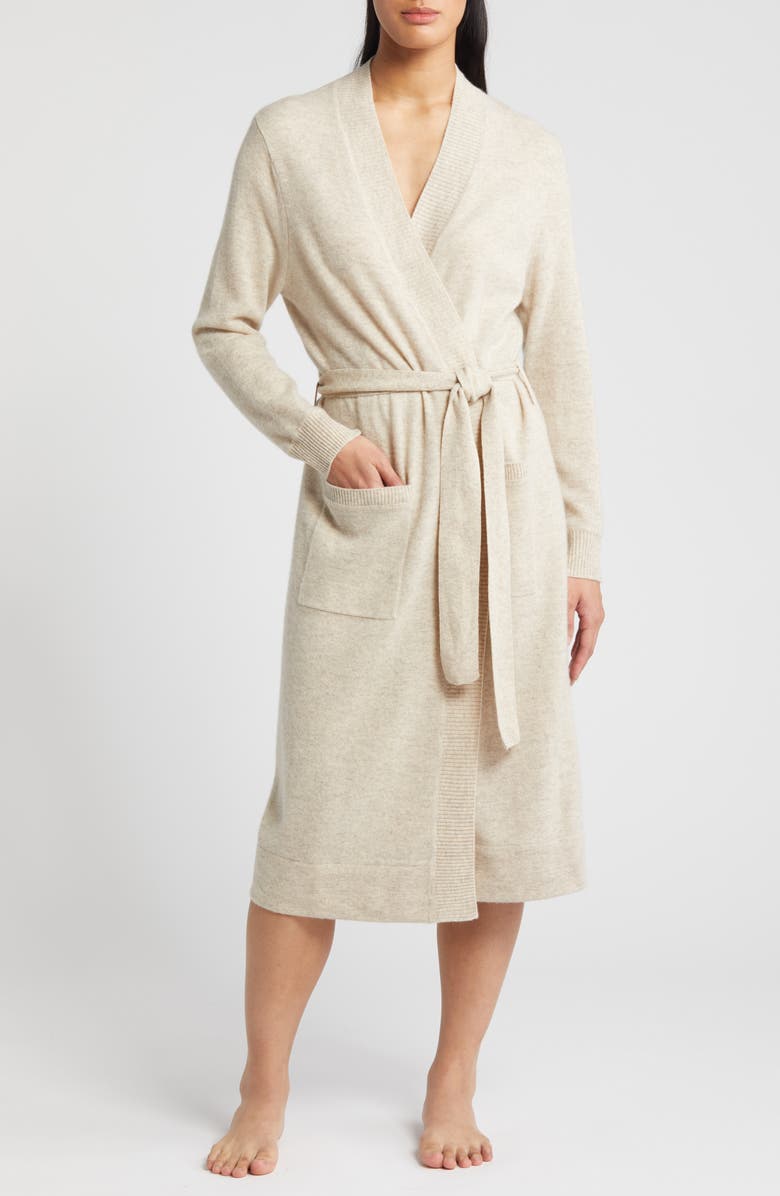 Nordstrom Cashmere Robe, Main, color, Beige Oatmeal Light Heather