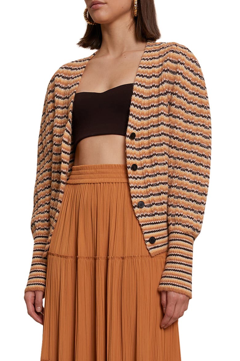 Rebekah Cardigan, Alternate, color, CASHEW MULTI