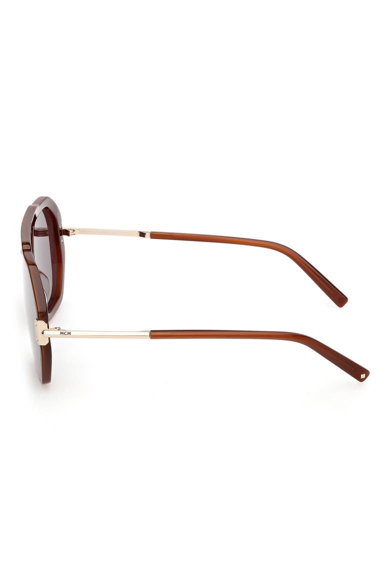 Geometric Sunglasses, Alternate, color, OPAL BROWN / GOLD / BROWN