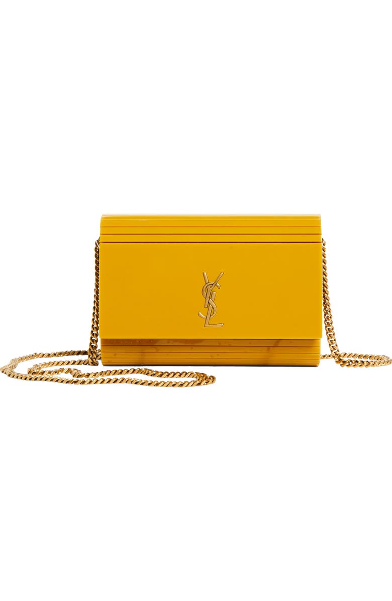 Saint Laurent VICKY MINI PLEXIGLASS BAG, Main, color, Daffodil