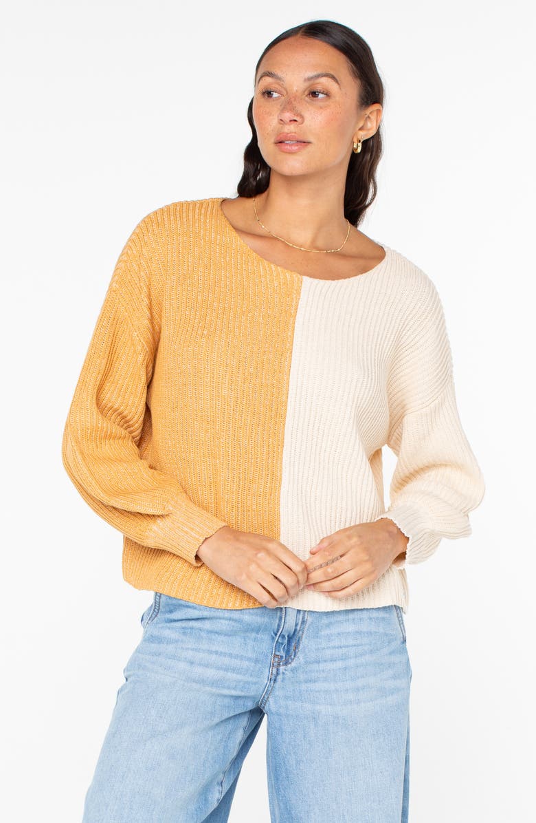 Roxy Sandbar Hop Colorblock Cotton Sweater, Alternate, color, 