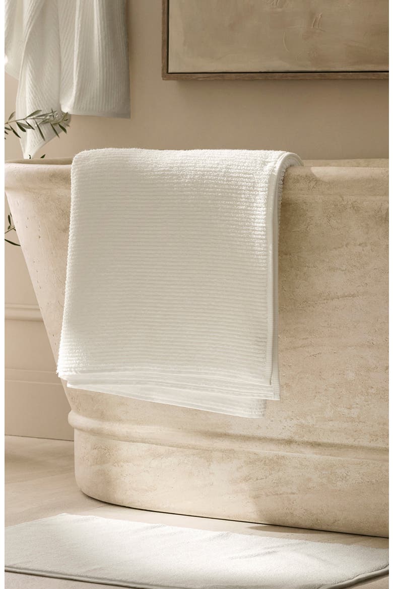 Ribbed Organic Cotton Bath Mat, Alternate, color, CREAM
