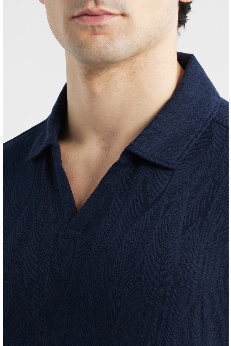 Sedona Jacquard Polo, Alternate, color, NAVY FROND