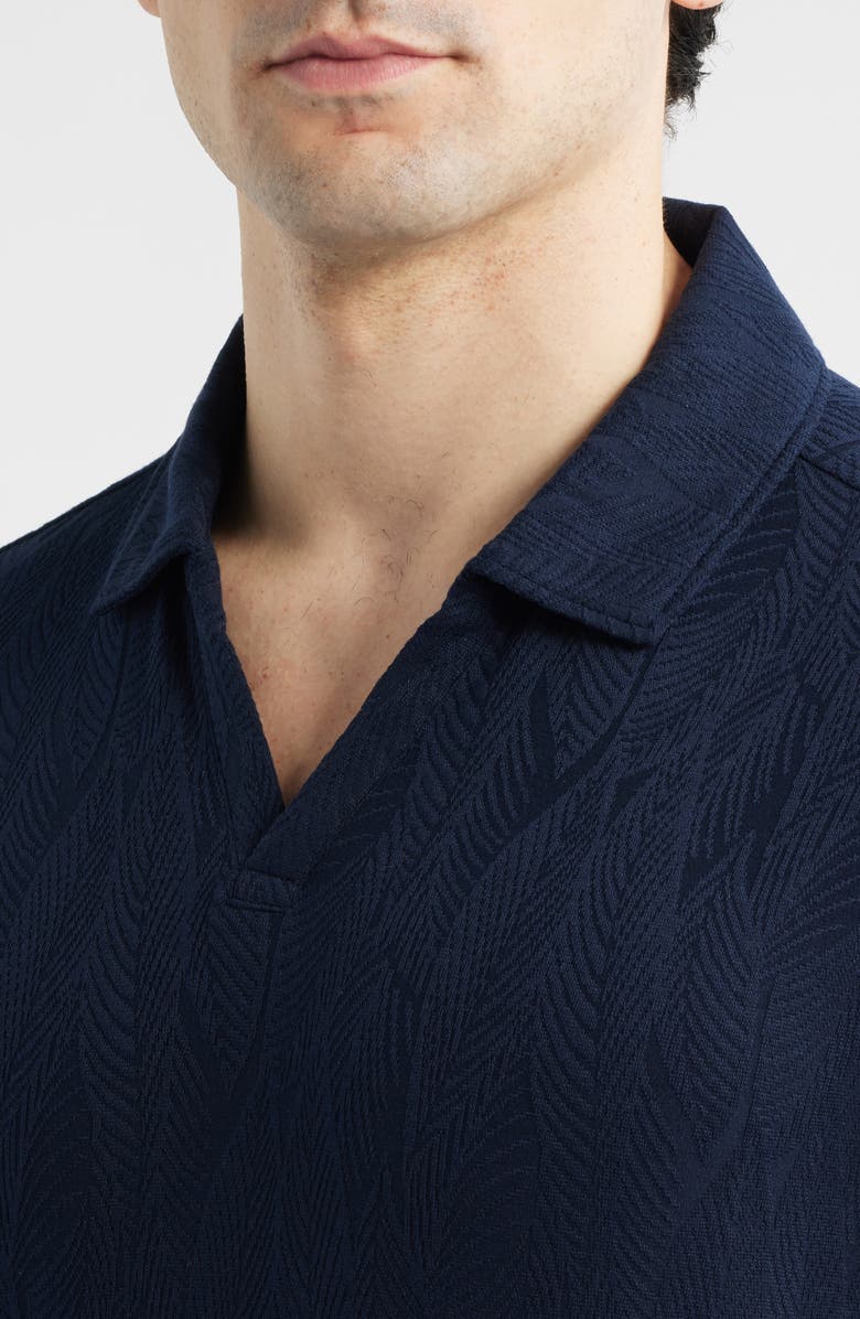 Johnston & Murphy Sedona Jacquard Polo, Alternate, color, Navy Frond
