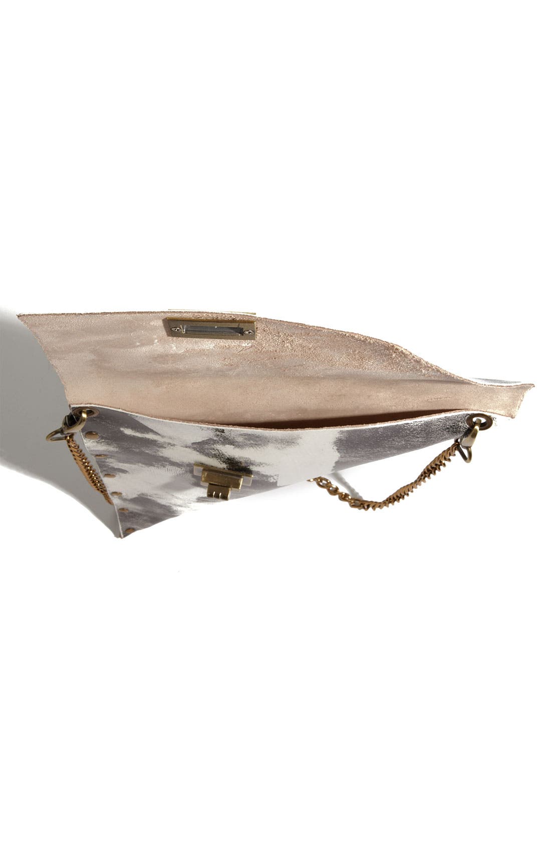 'Pyramid' Clutch, Alternate, color, BLACK/ WHITE