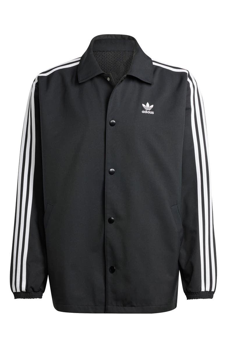 adidas Adicolor 3-Stripes Recycled Polyester Coach's Jacket, Alternate, color, Black