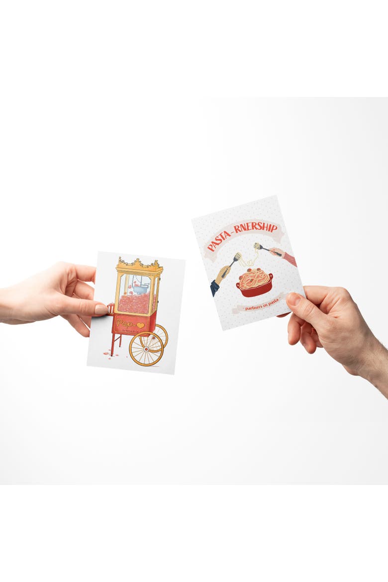 Love/Friendship Greeting Card Pack (3ct) "Balloon, Popcorn, Pasta", Alternate, color, Multi-Pack