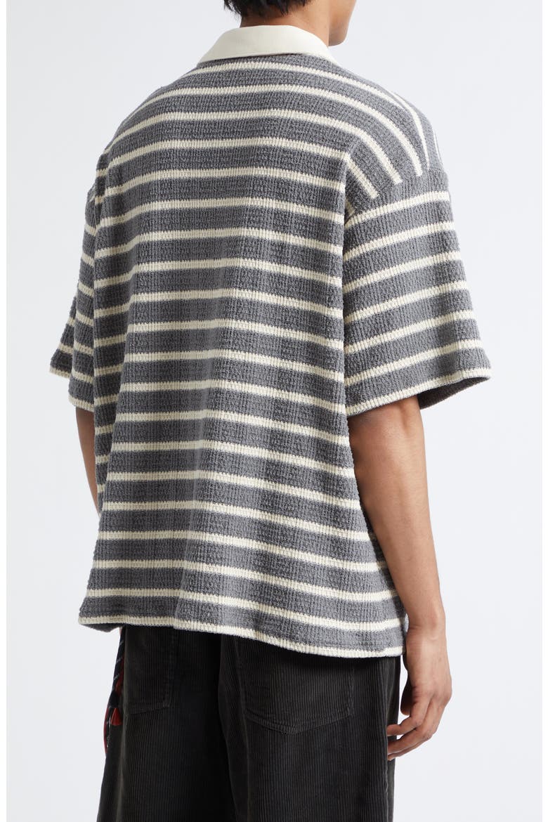 Gym Stripe Bouclé Polo, Alternate, color, GREY
