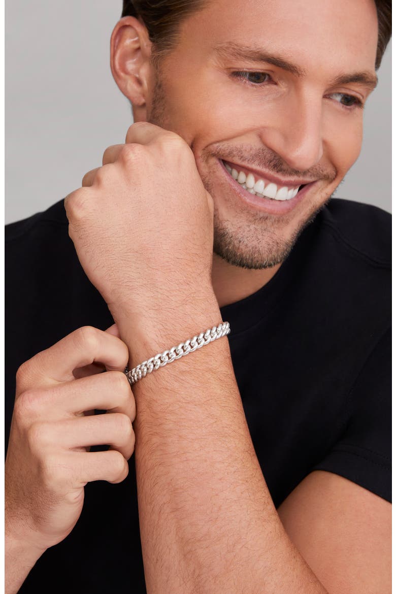 Men's Anthem Sterling Silver Curb Chain Bracelet, Alternate, color, SILVER