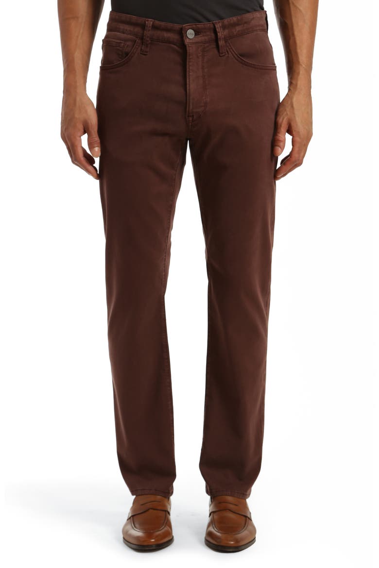 Courage Straight Leg Stretch Five-Pocket Pants, Main, color, MAHOGANY TWILL