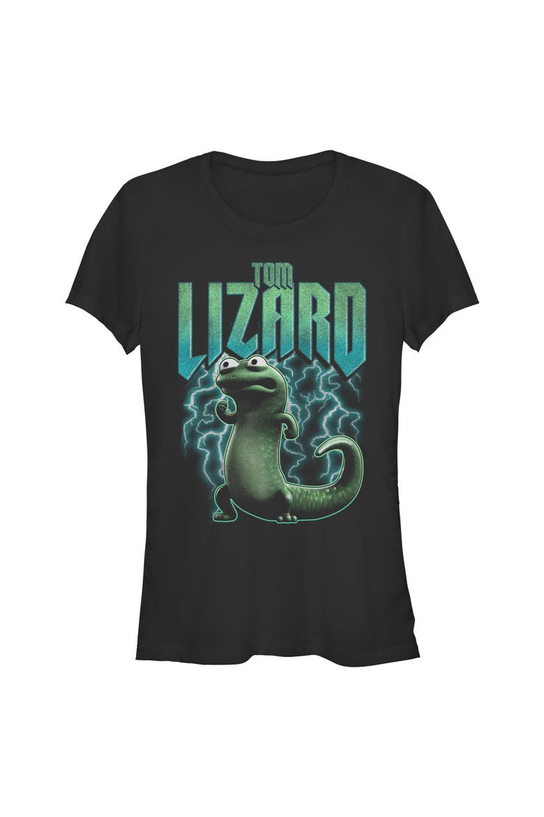 Junior's Hoppers Tom Lizard Electrifying Pose  Graphic T-Shirt, Main, color, Black