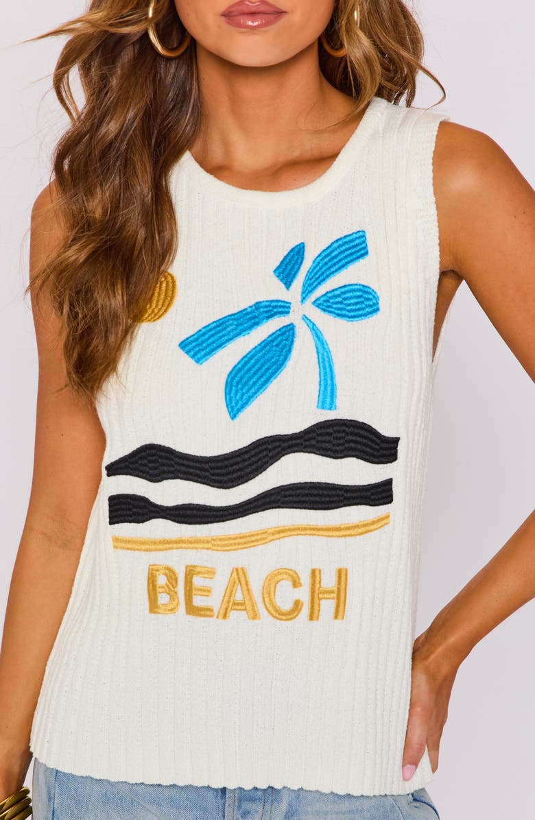 VICI Collection Beach Bound Sleeveless Sweater, Alternate, color, Cream