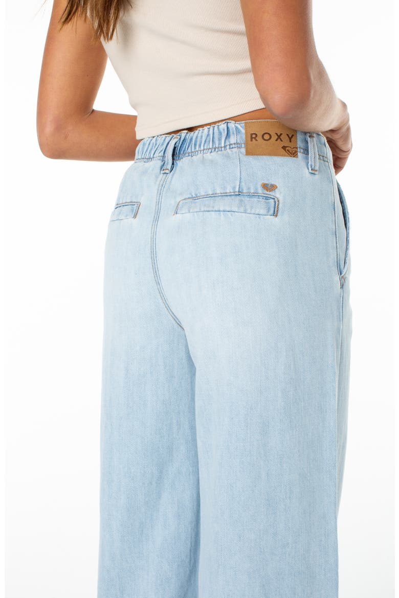 Kalani 2 Wide Leg Cotton & Linen Trouser Jeans, Alternate, color, MISTY DAZE