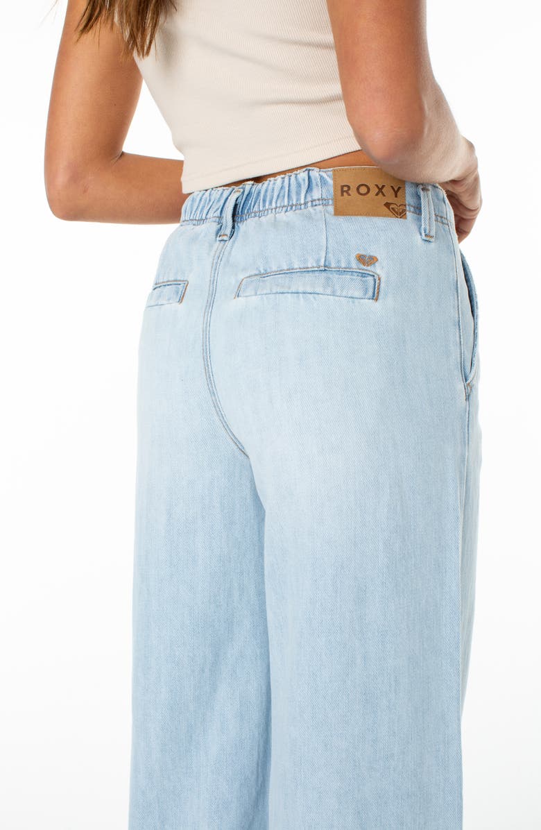 Roxy Kalani 2 Wide Leg Cotton & Linen Trouser Jeans, Alternate, color, Misty Daze