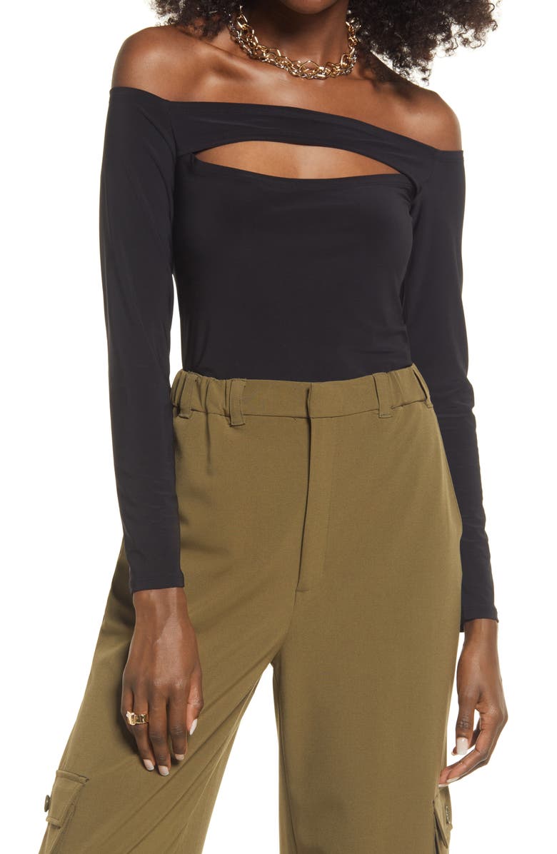 Open Edit Off the Shoulder Cutout Top, Main, color, 