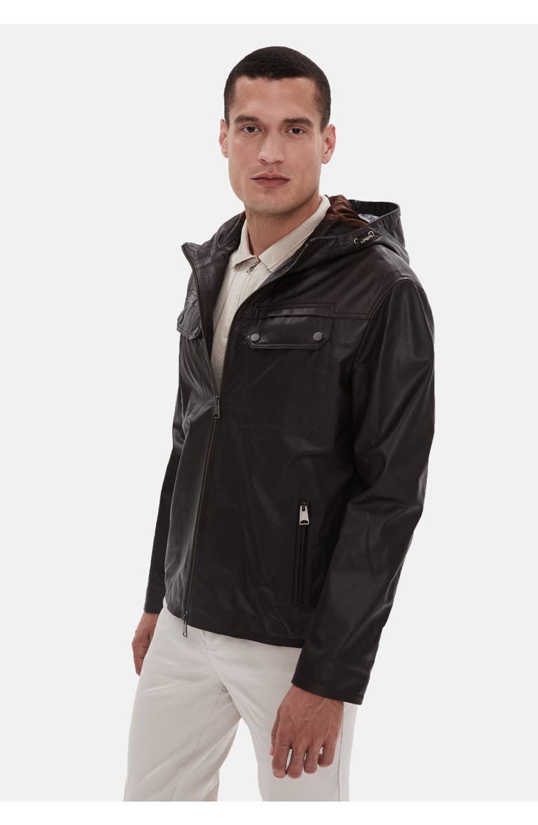 Furniq UK Horace Leather Jacket, Alternate, color, Brown