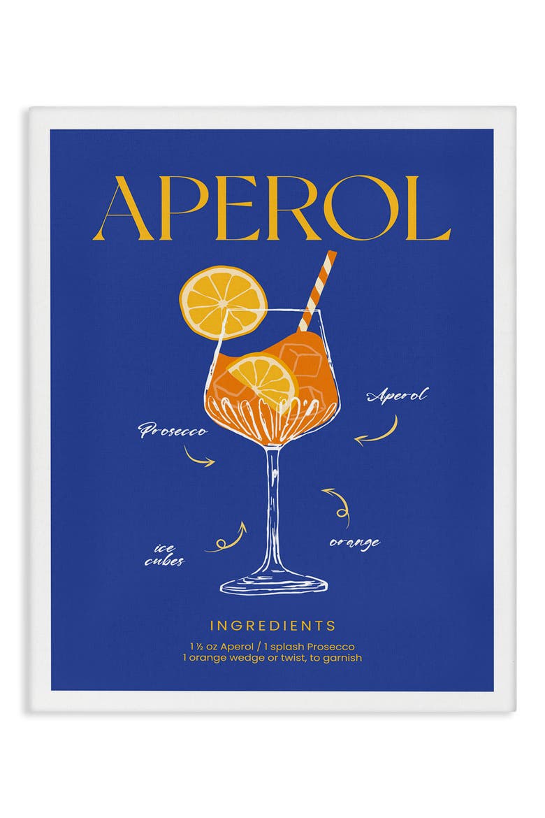 Aperol Cocktail Framed Art Print, Main, color, BLUE