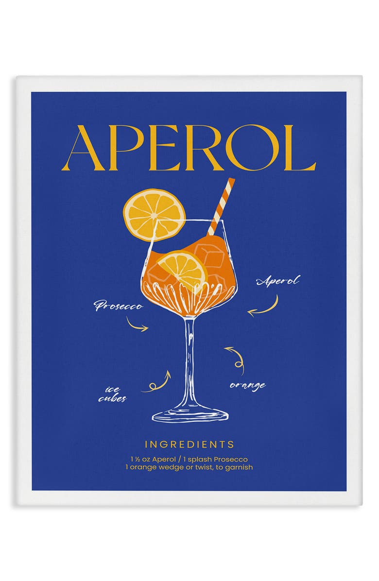 Stupell Industries Aperol Cocktail Framed Art Print, Main, color, Blue