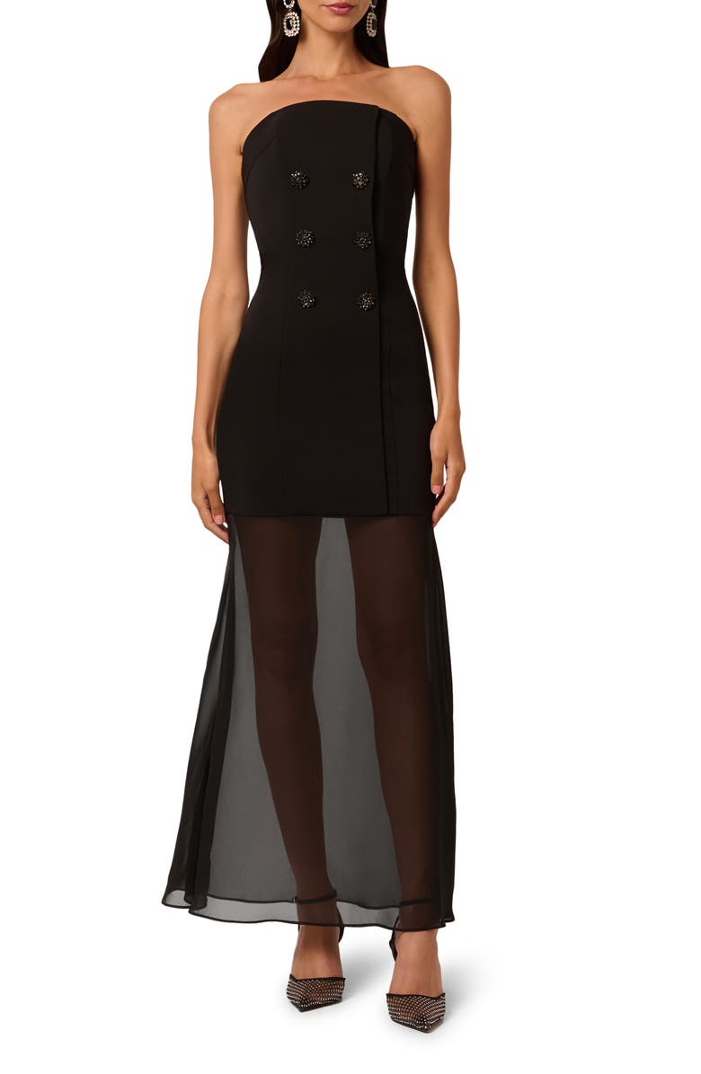 LIV FOSTER Ally Crepe Strapless Gown, Main, color, 