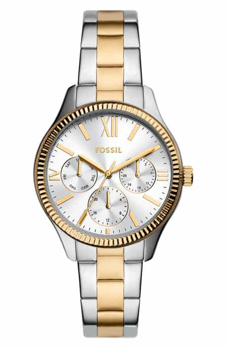 Fossil Rye Multifunction Two Tone Bracelet Watch, 36mm