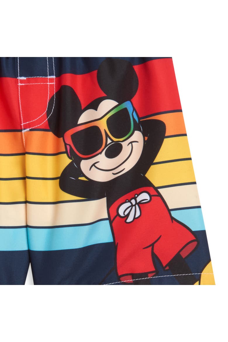 Mickey Mouse Swimwear 2-Piece Rash Guard and Swim Trunks Set, Alternate, color, Mickey Red Multi