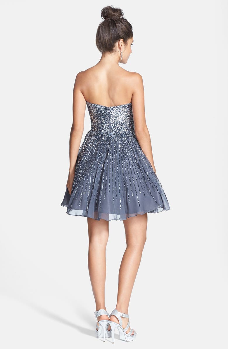 Sherri Hill Embellished Silk Fit & Flare Dress, Alternate, color, 