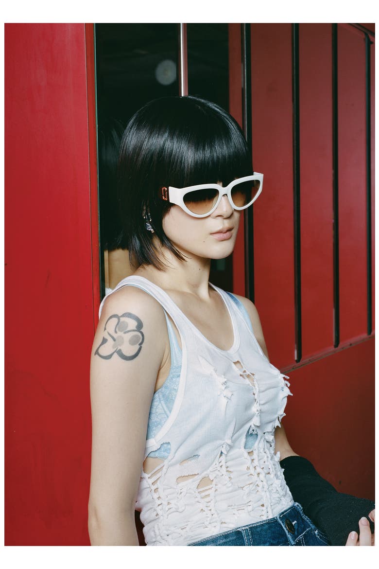 57mm Cat Eye Sunglasses, Alternate, color, 080S-9O