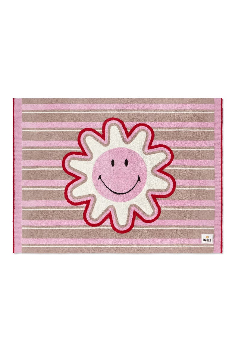 Smiley Stripe CozyChic® Throw Blanket, Main, color, FEATHER MULTI