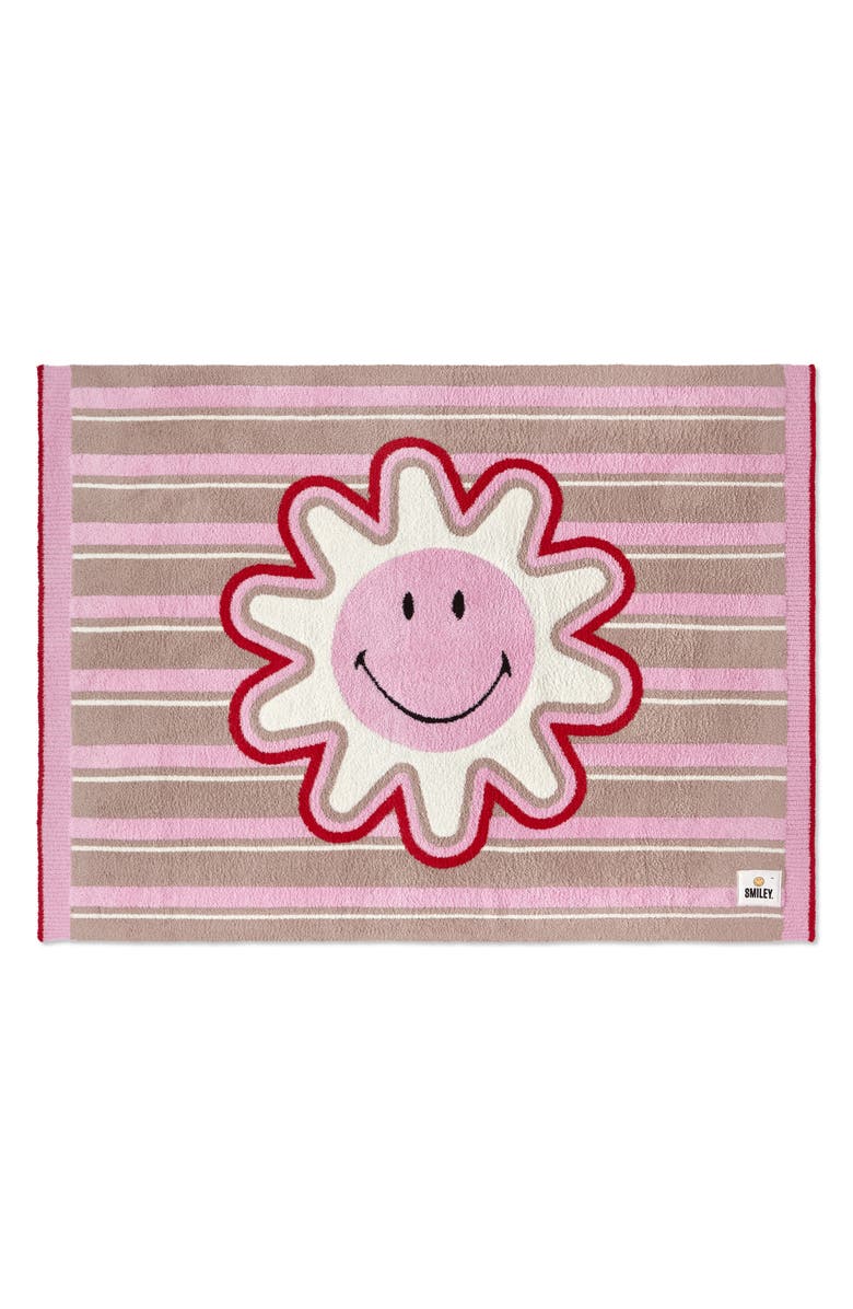 Barefoot Dreams<sup>®</sup> Smiley Stripe CozyChic<sup>®</sup> Throw Blanket, Main, color, Feather Multi