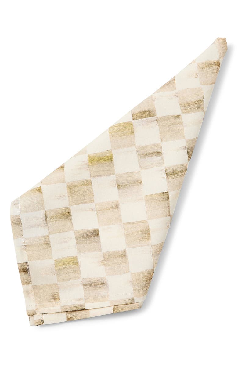 MACKENZIE CHILDS Mocha Check Napkin, Main, color, Mocha