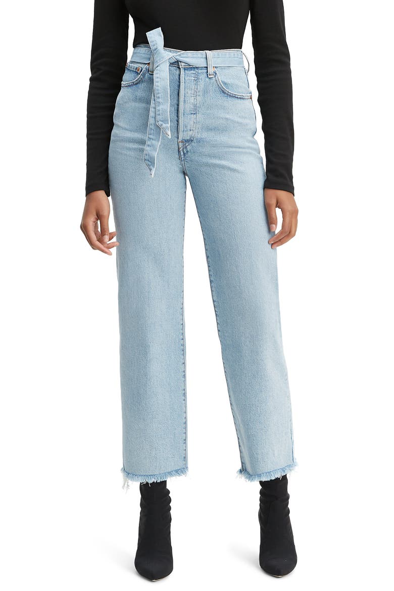 Levi's® Ribcage Super High Waist Ankle Straight Leg Jeans, Main, color, GET IT DONE