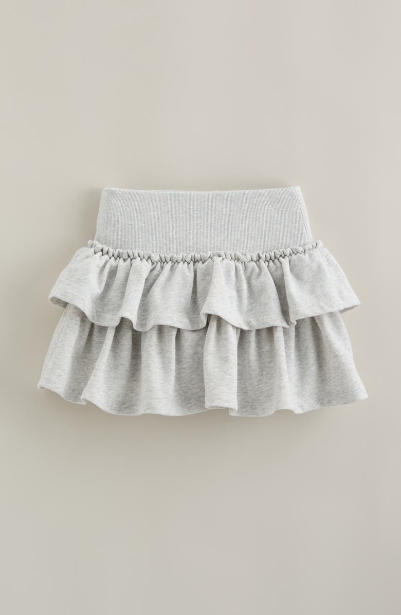 Treasure & Bond Kids' Tiered Cotton Blend Fleece Skort, Alternate, color, Grey Light Heather