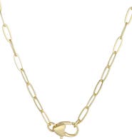 Adornia Heart Lock Pendant Necklace