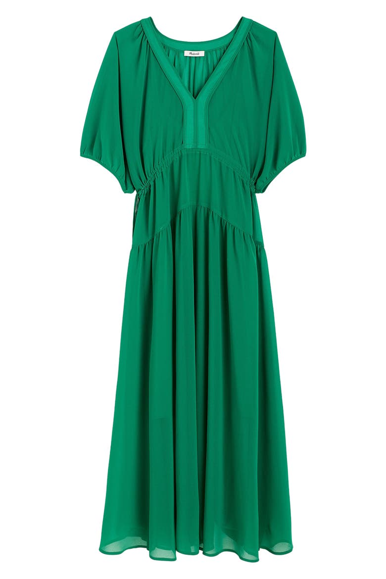 Sheer V-Neck Dolman Sleeve Maxi Dress, Alternate, color, VERDANT GREEN