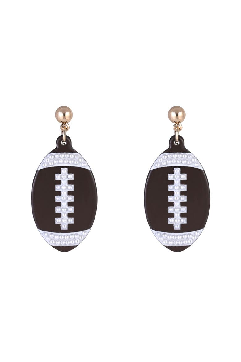 Game Day Football Earrings, Alternate, color, Brown
