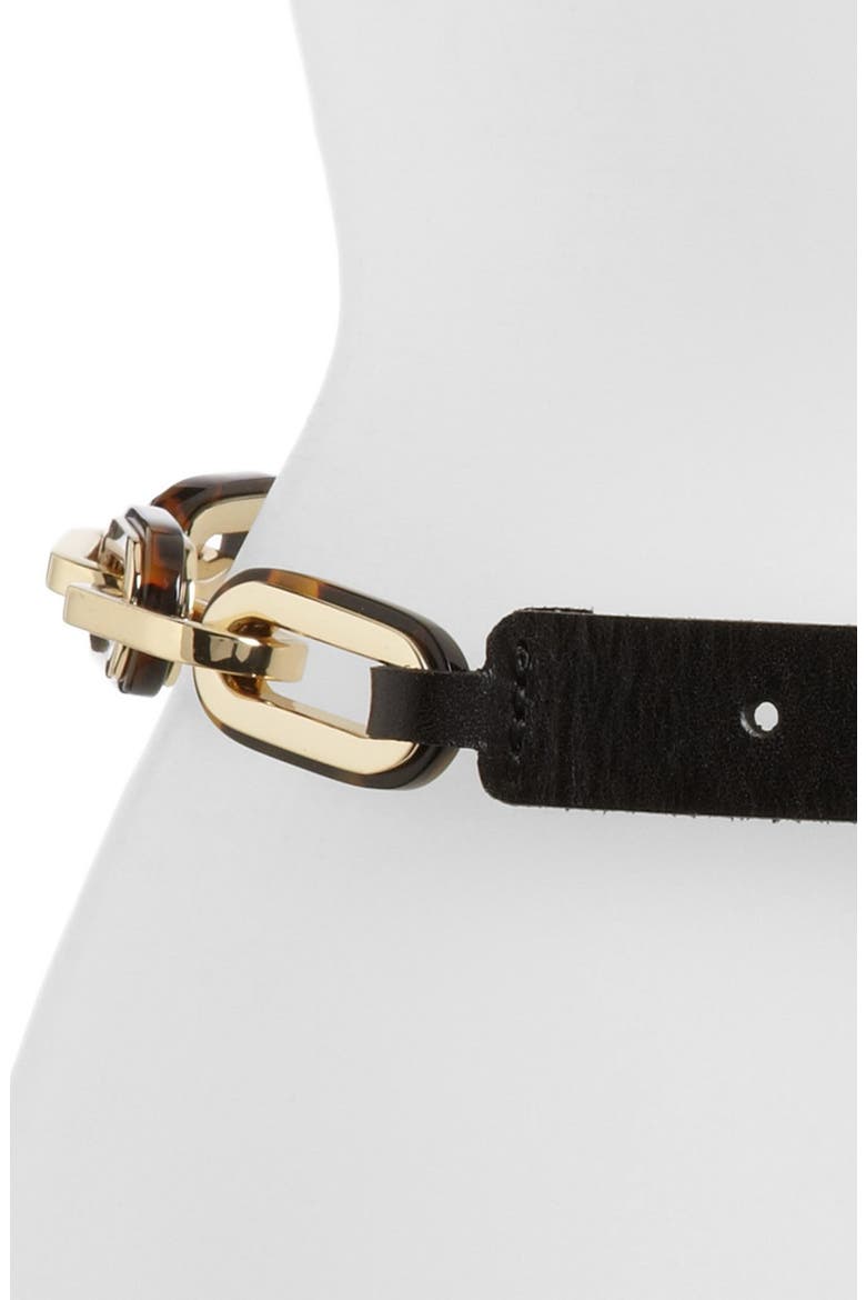 'Tortoiseshell Link' Belt, Alternate, color, BLACK